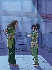 Katara and Toph argue