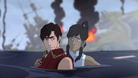 Korra salvando a Iroh