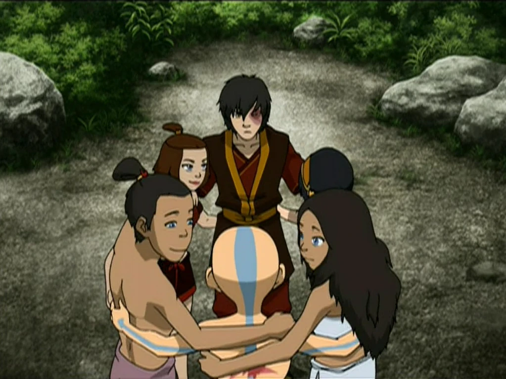 Team Avatar vor der Schlacht
