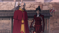 Tenzin and a frustrated Korra