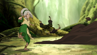 Toph defeats Korra