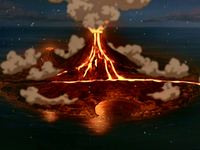 Erupting volcano