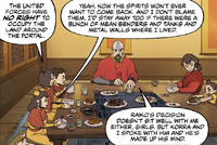 Tenzin's family discusses the spirit portal crisis