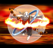 Aang en estat d'avatar controlant els quatre elements