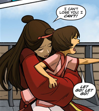 Scared to lose , Ursa hugged her close and forbade her from riding a  with .