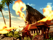 Aang practicando
