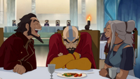 Bumi and Kya teasing Tenzin