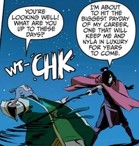 June ambushed  outside the  to collect the bounty on his head.