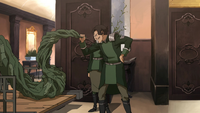 Varrick inspecting the spirit vine