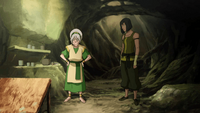 Korra requesting Toph's help