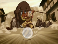 Aang guiding zoo animals