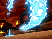 Azula lucha contra Zuko en el Agni Kai