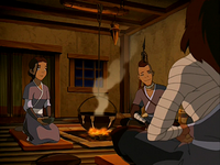 Katara, Sokka and Bato