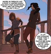 Korra and Asami talking about their worries