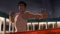 Bolin launched a pebble at  to temporarily stun her bending long enough for  and  to rescue .