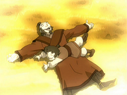 Iroh y un joven Lu Ten