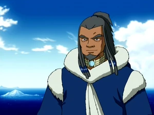 Taqukaq, Roku's leraar in dikke mantel tussen het ijs.