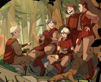 Fire Warriors sharing a meal