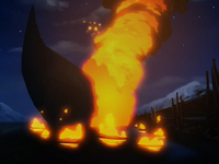 Zuko's ship burning