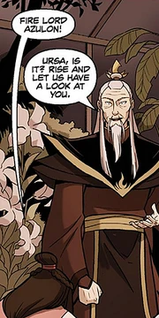 Azulon warmly greeted  before telling him the reason for his presence.