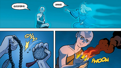 Aang saying bye to Roku