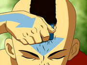 Aang afeitándose