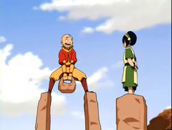 Toph leert Aang aardesturen