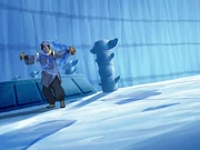 Sangok formt eine Eiskugel