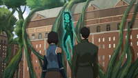 Korra, Mako, and Jinora's spirit projection