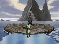 Toph's attempt to escape the serpent