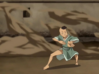 Boy playing earthbending ball