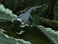 Katara fights Swamp Monster