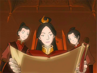 Ursa con Zuko y Azula leyendo una carta