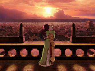 avatar the last airbender toph and aang kiss