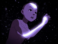 Aang runs to save Katara