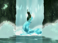 Katara creates a waterspout