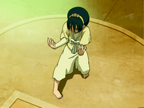 Toph usando el estilo de la Mantis Religiosa