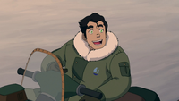 Bolin in snowsuit