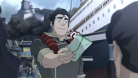 Bolin giving Korra a letter