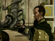 General Senlin, with Earth King Ta Po and the other Earth Kingdom generals discussing war plans before Avatar Ku Tei interrupts.
