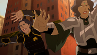 Lin and Suyin earthbending together