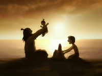 Iroh, Zuko, and Lu Ten at the beach