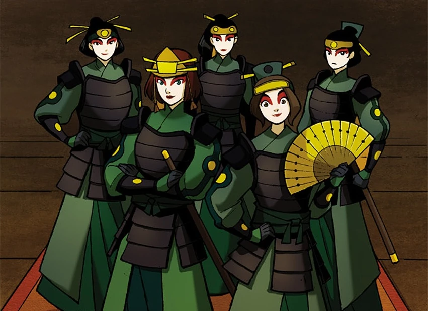 Kyoshi-Kriegerinnen als Zukos Leibgarde