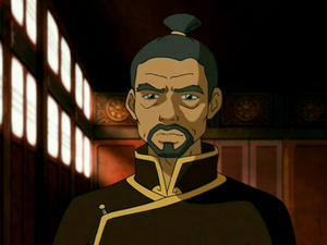 Piandao kijkt streng als hij verteld dat Sokka een betere schuilnaam moet verzinnen.