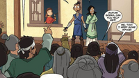 Sokka confronts a crowd