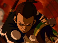 Sokka protecting Toph