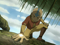 Aang using the vines' connection