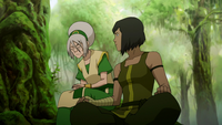 Toph helping Korra