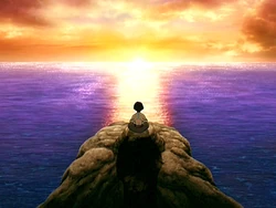 Aang meditando durante o solstício de verão