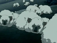 A flock of sleeping .